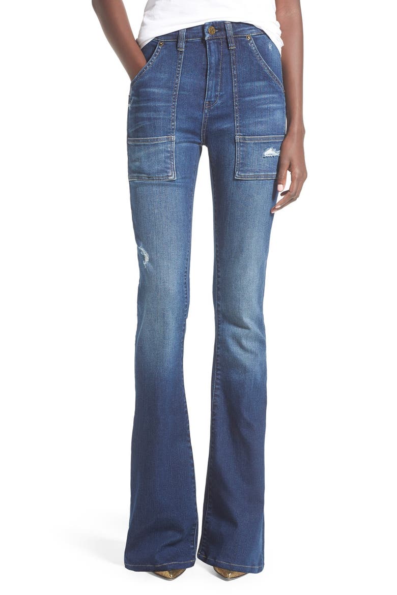 'Hotel' Flare Jeans, Main, color, BLUE
