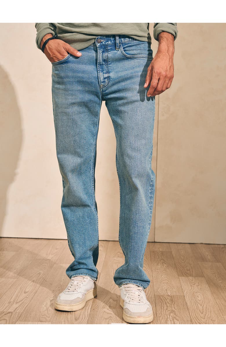 Faherty Slim Straight Leg Organic Cotton Jeans, Alternate, color, Sandy Point Wash