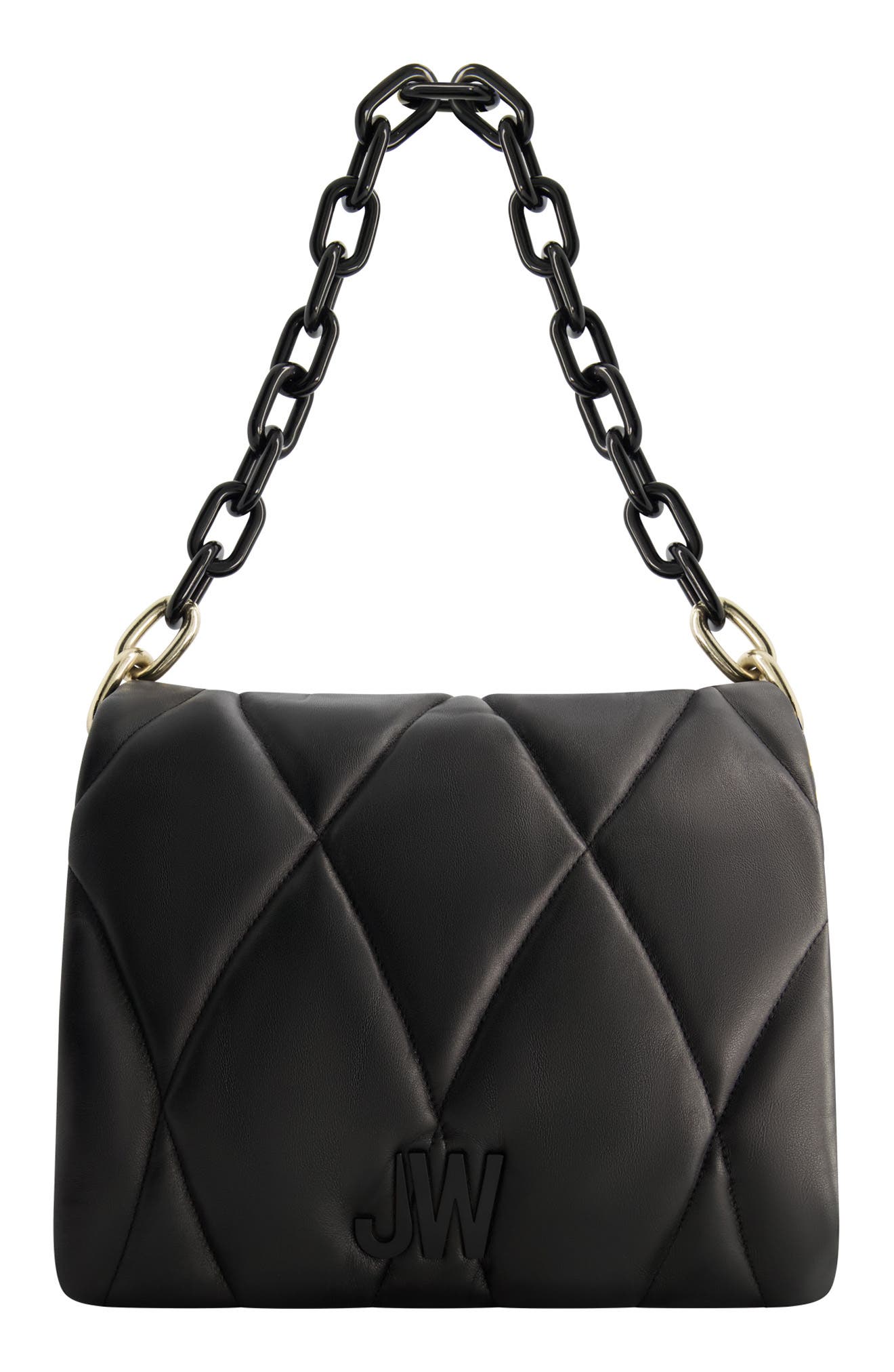 Quilted Chain Shoulder Bag, Main, color, BLACK