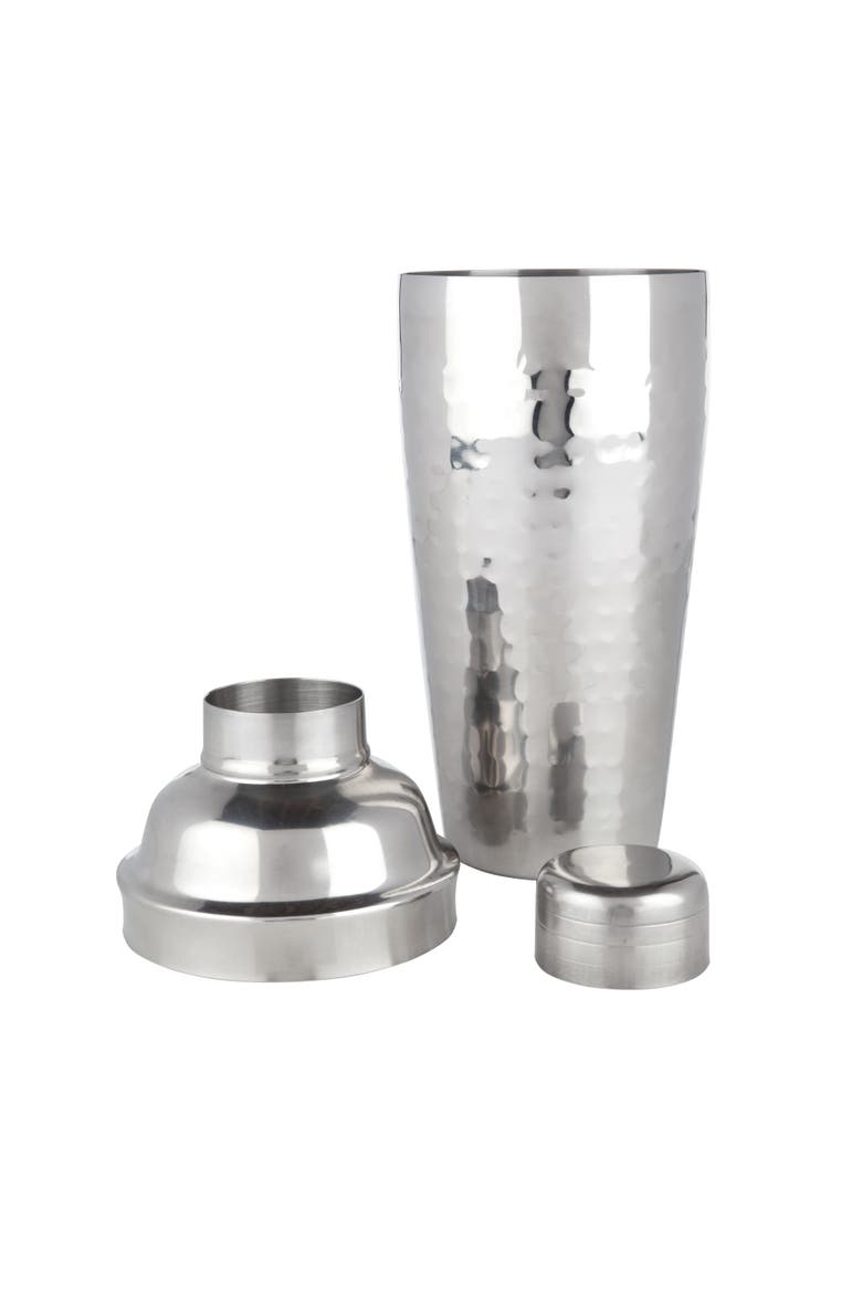 Irving Hammered Cocktail Shaker in Stainless Steel, Alternate, color, Silver