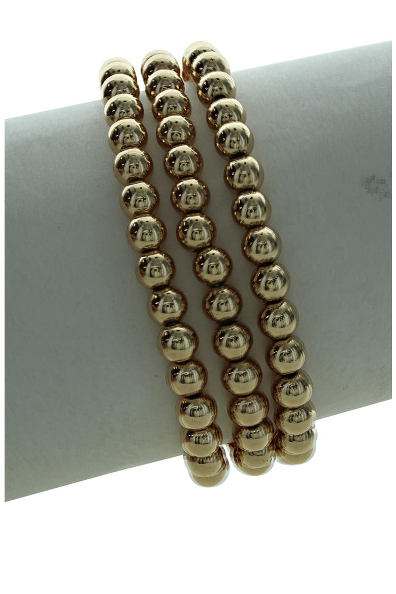 Stacked Bow Bracelets, Alternate, color, GOLD