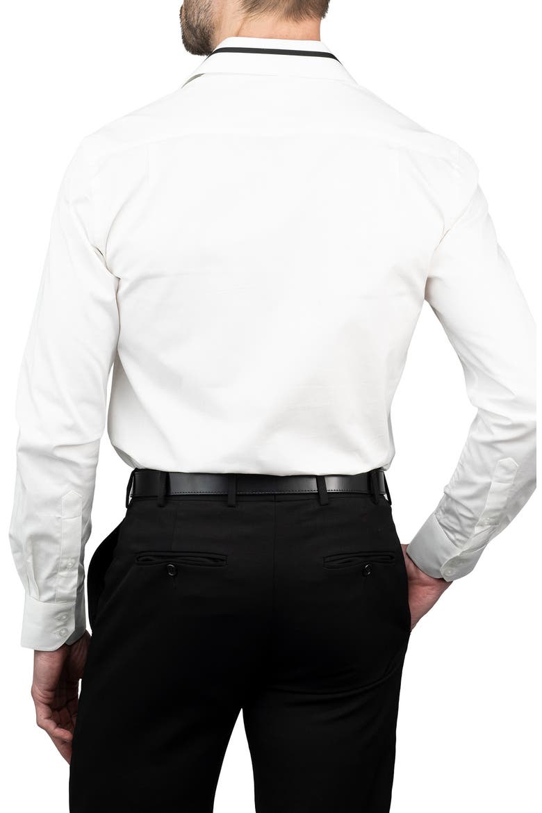 Trim Fit Cotton Dress Shirt, Alternate, color, WHITE