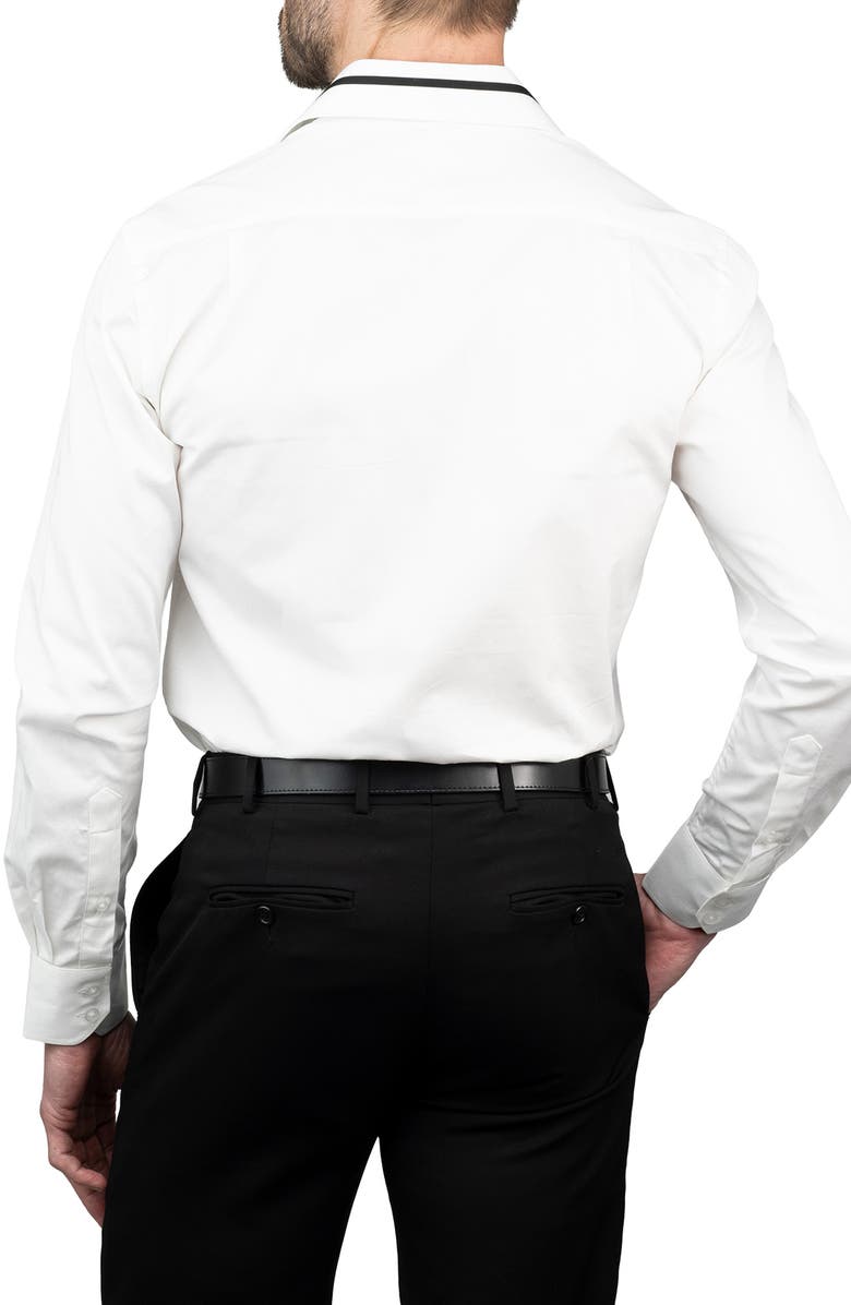 KARL LAGERFELD Trim Fit Cotton Dress Shirt, Alternate, color, White