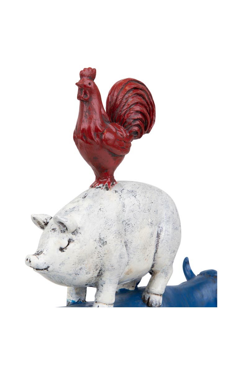 Northlight Stacked Patriotic Farm Animals Outdoor Garden Statue - 12", Alternate, color, Blue