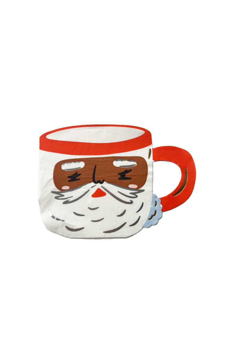 Daydream Society Baking Spirits Bright Brown Santa Mug Christmas Themed Large Napkins, Main, color, Assorted Pre-Pack