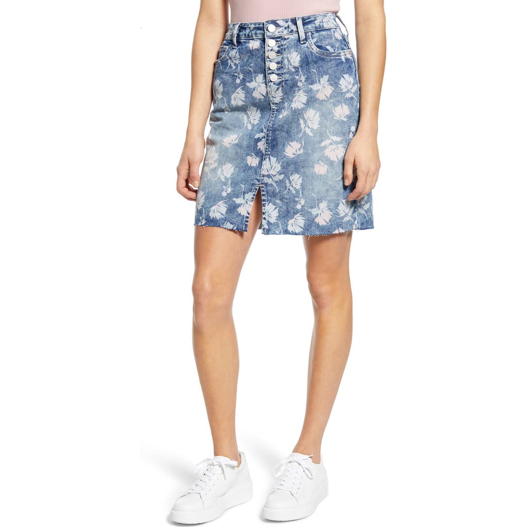 Wash Lab Denim Floral Denim Miniskirt