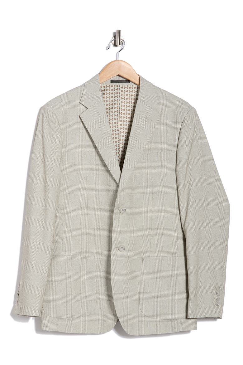 Slim Fit Plaid Sport Coat, Alternate, color, GREY