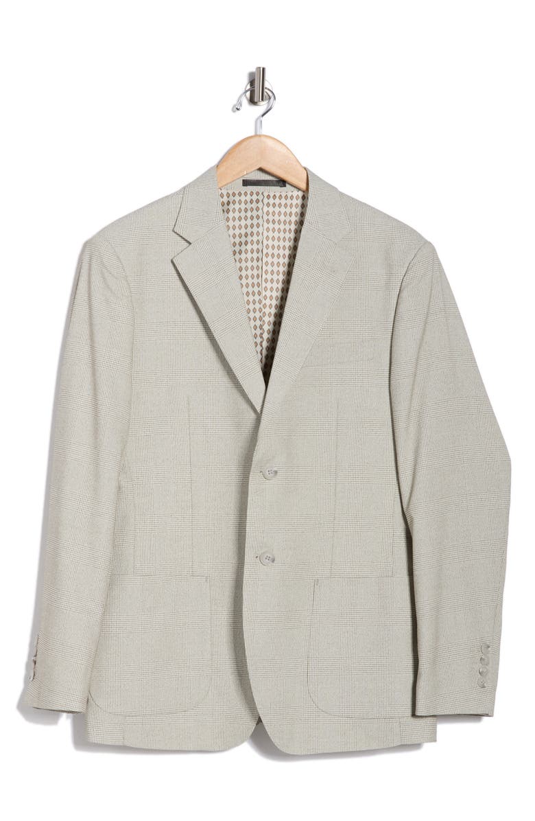 Tahari Slim Fit Plaid Sport Coat, Alternate, color, Grey
