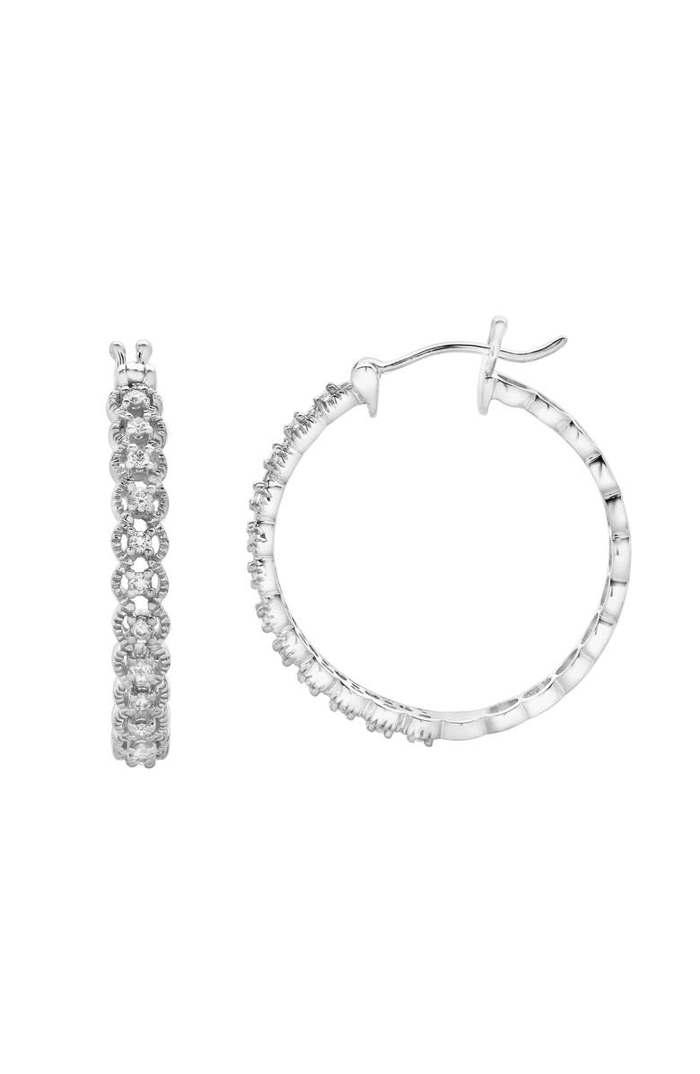 LuvMyJewelry Dahlia Diamond Rope Hoop Earrings in 14K Gold, Main, color,