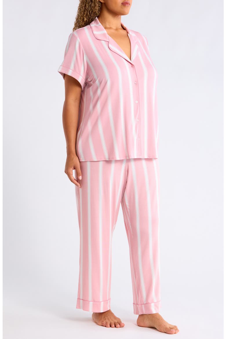 Moonlight Eco Crop Pajamas, Alternate, color, PINK- IVORY RIVIERA STRIPE
