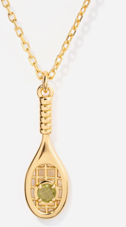 Little Sky Stone Tennis Racket Charm Necklace