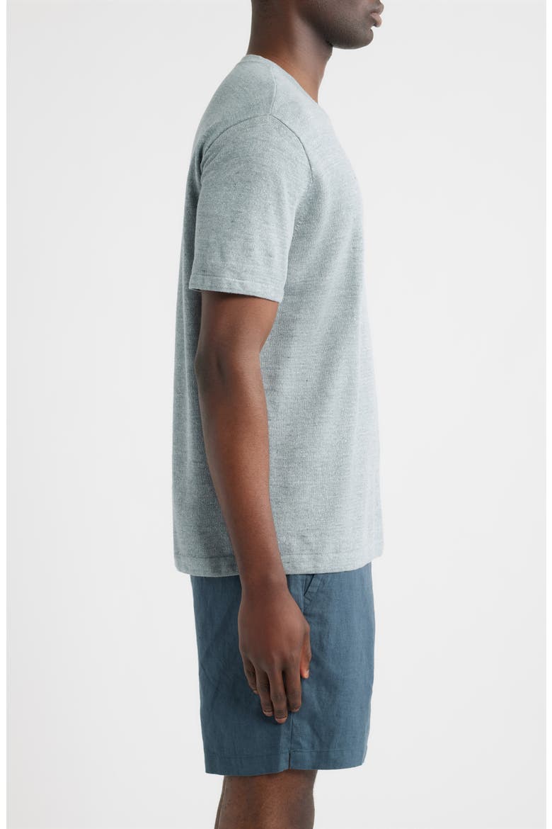 Linen & Cotton Short Sleeve Sweater Tee, Alternate, color, BLUE SPRUCE HEATHER