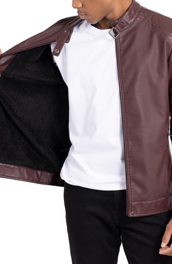 Faux Leather Racing Jacket