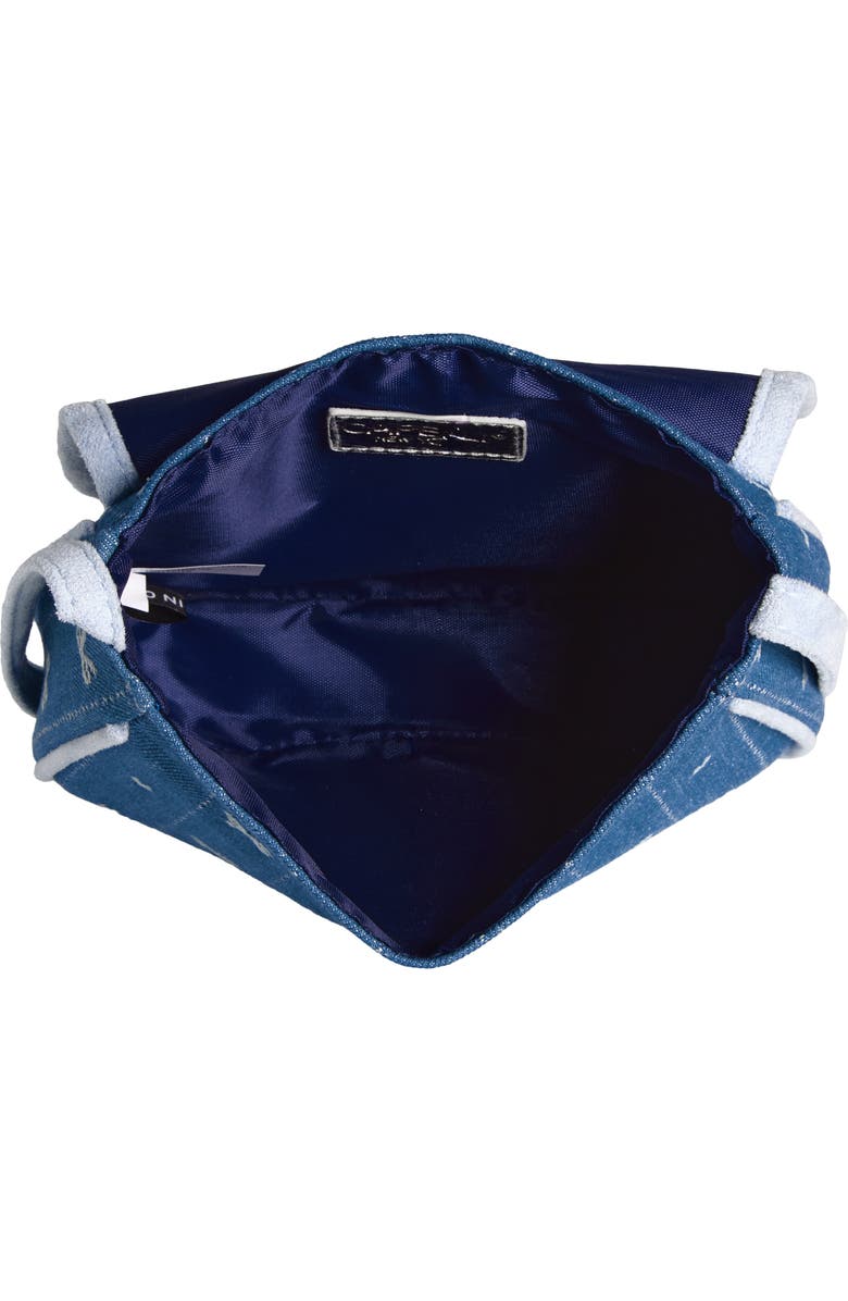 Capelli New York Kids' Bow Embroidery Denim Saddle Bag, Alternate, color, Blue Combo