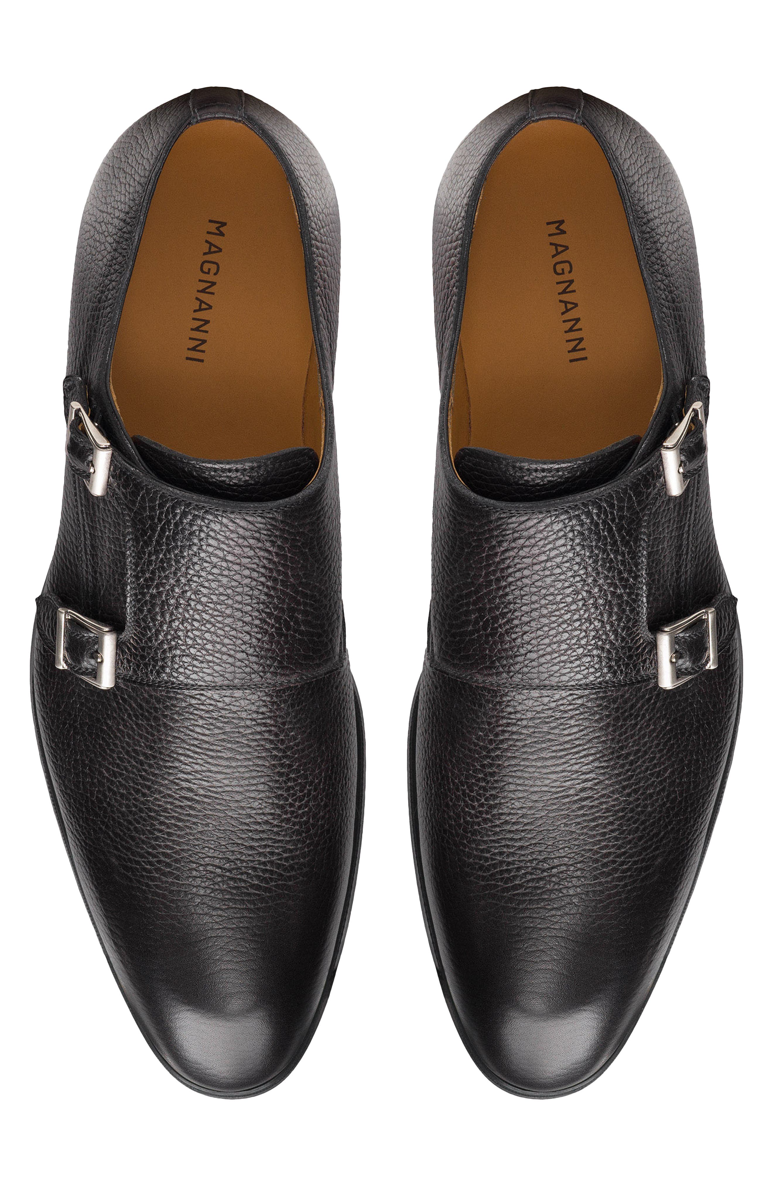 Magnanni Minorca Plain Toe Monk Shoe, Alternate, color, Grey