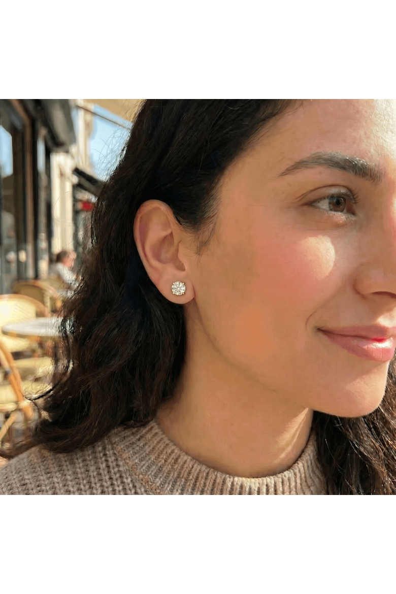 1 ct TDW Diamond Studs 14K Gold Lab Grown Screw Back Earrings, Alternate, color, 14k Yellow Gold