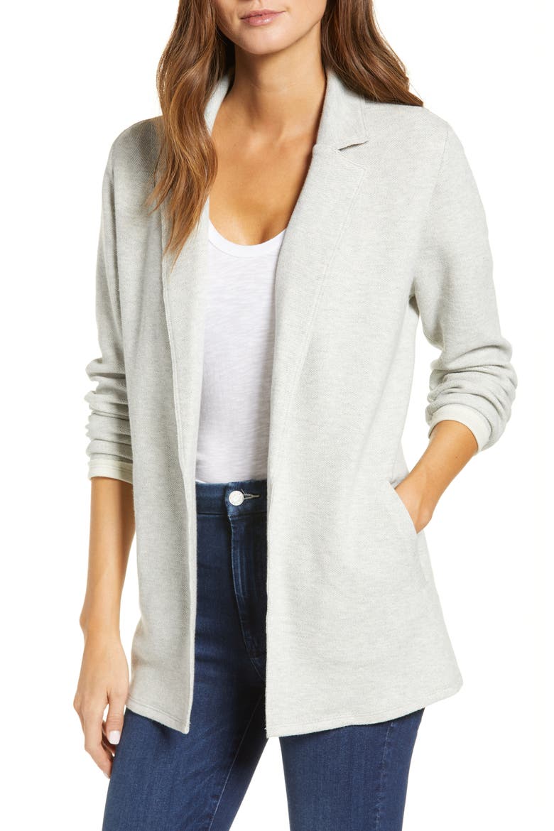 Knit Blazer, Main, color, GREY HEATHER