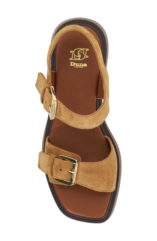 Dune London Luno Ankle Strap Platform Sandal In Sand