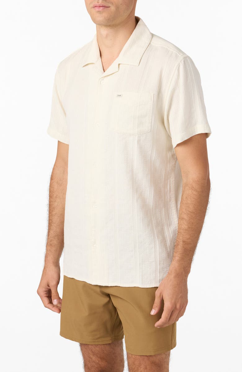 O'Neill O'Riginals Dobby Stripe Camp Shirt, Alternate, color, Natural