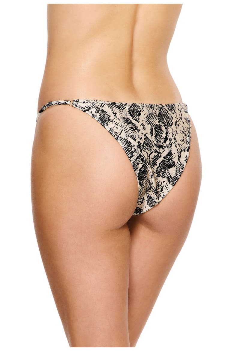 Silky Python Adjustable Bikini Bottom Swimsuit, Alternate, color, Black-Snake