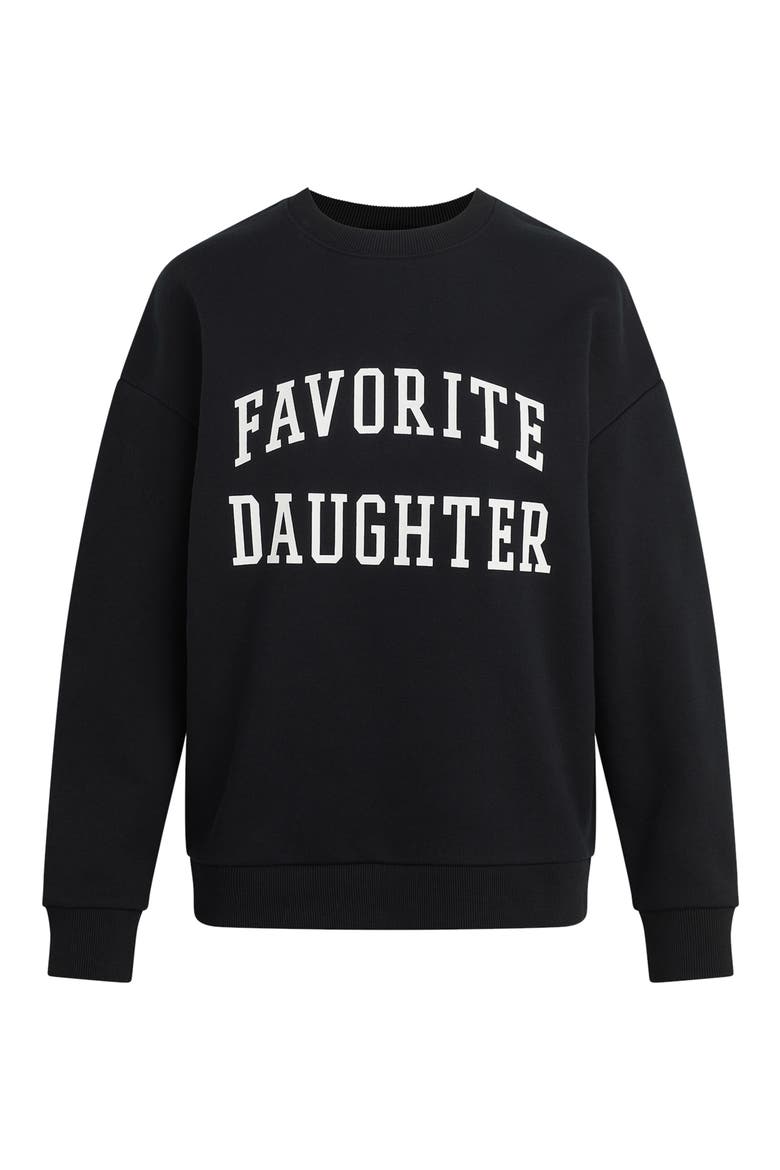 Collegiate Cotton Blend Sweatshirt, Alternate, color, BLACK W/ WHITE