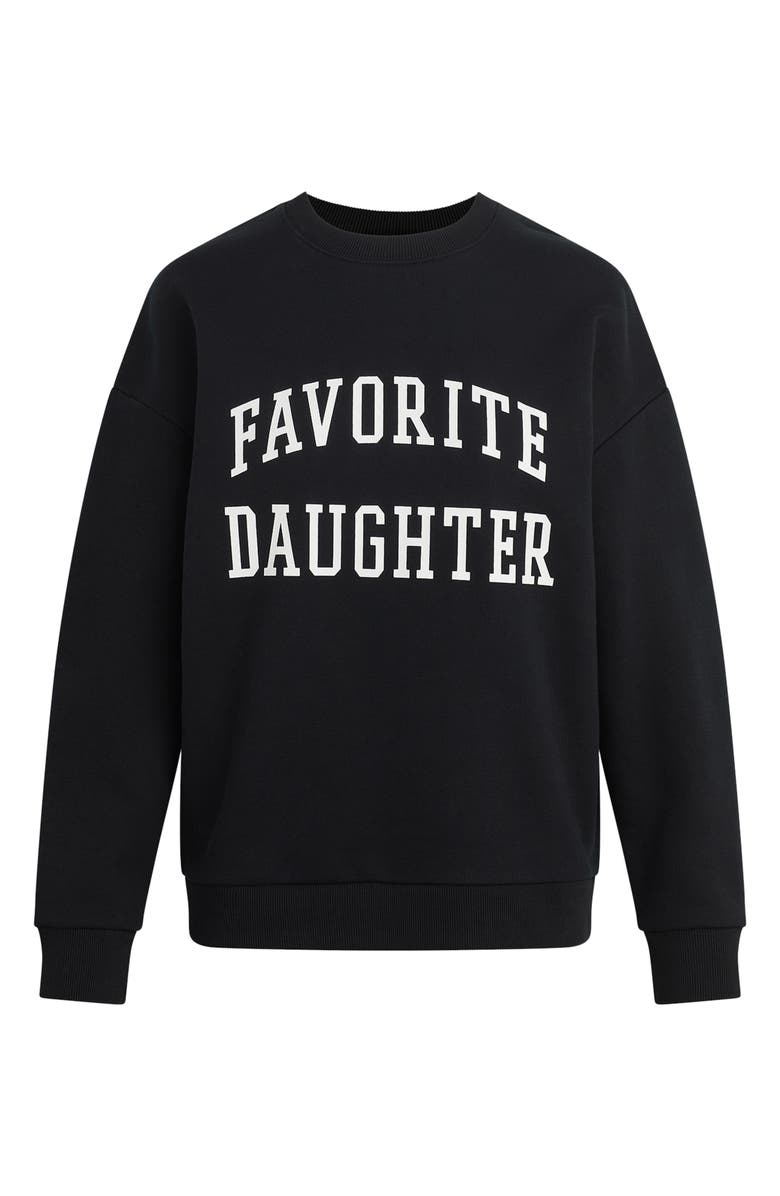 Favorite Daughter Collegiate Cotton Blend Sweatshirt, Alternate, color, Black W/ White