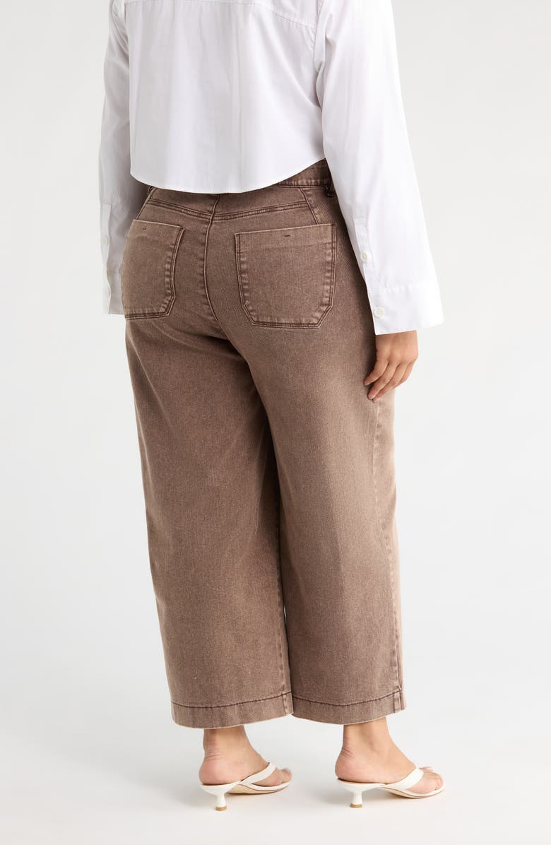 Wit & Wisdom Wyatt Skyrise High Waist Ankle Wide Leg Jeans, Alternate, color, Washed Dark Walnut