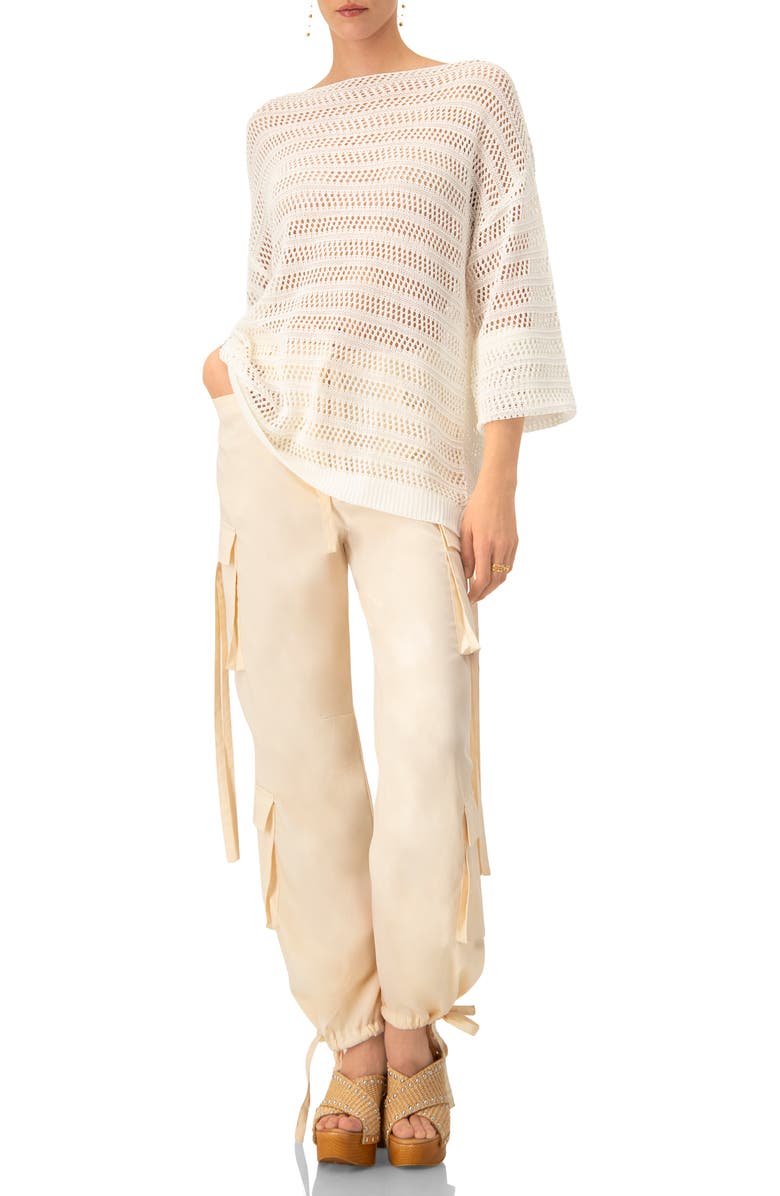 IVONNE Solid Cargo Pants with Straps, Alternate, color, Sand