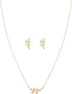 Bearfruit Jewelry Sterling Silver 18k Gold Plated Olivia Necklace & Earring Set Trendy Gift