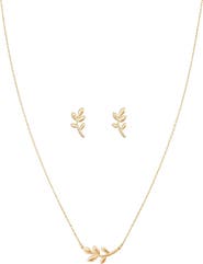 Bearfruit Jewelry Sterling Silver 18k Gold Plated Olivia Necklace & Earring Set Trendy Gift