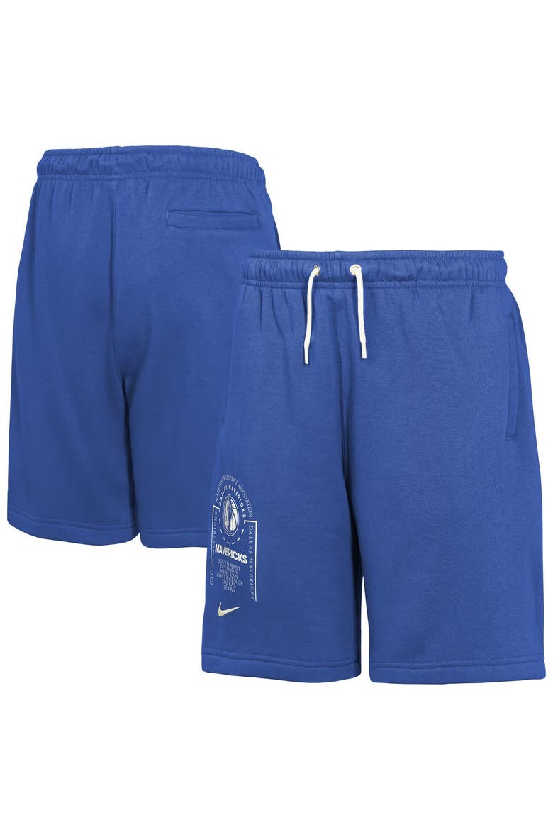 Youth Nike Blue Dallas Mavericks Courtside Club Fleece Shorts, Main, color, Blue