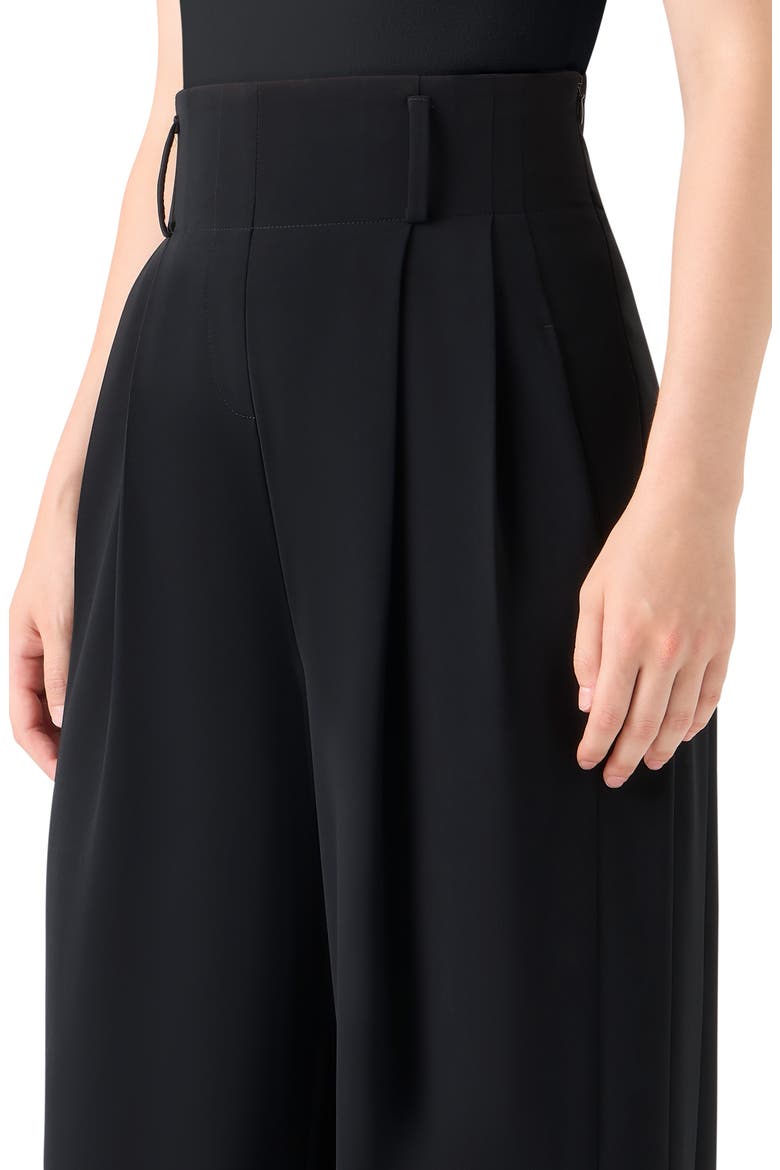 Pleated High Waist Trousers, Alternate, color, BLACK