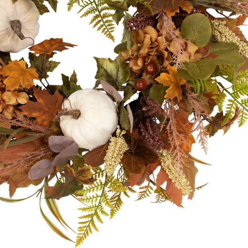 Northlight Pumpkins And Leaves Artificial Fall Harvest Wreath In Multi