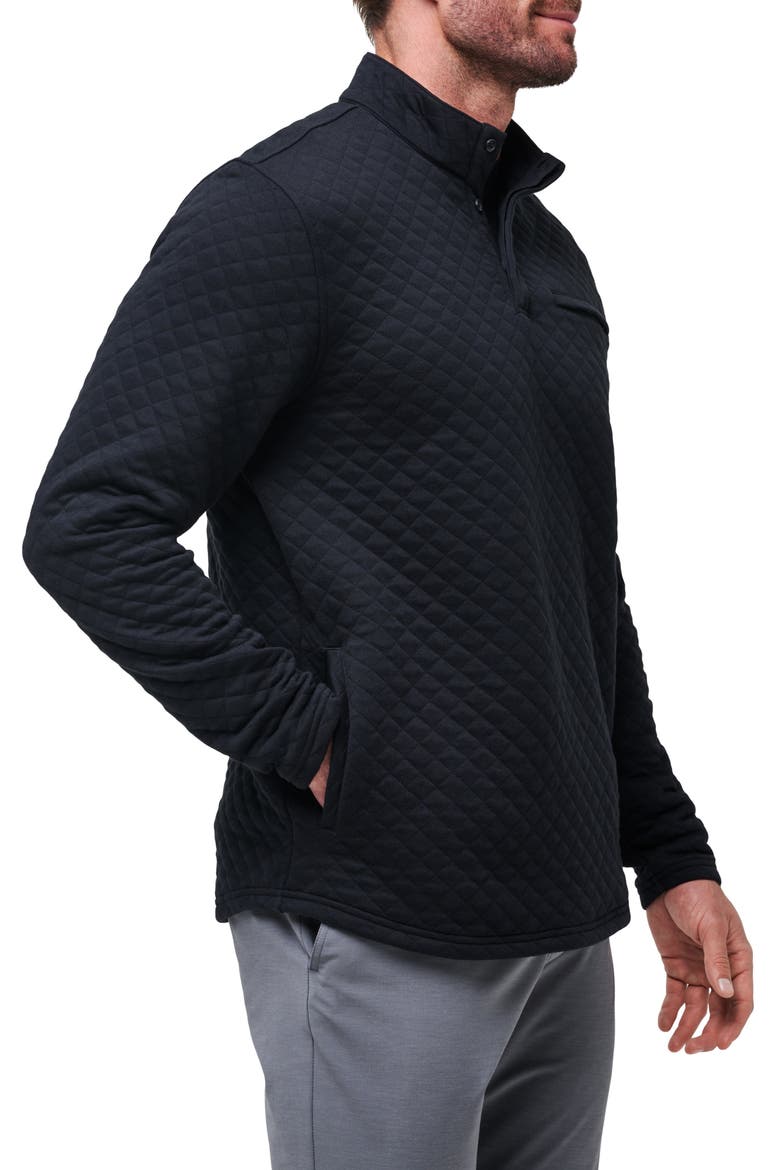 Transatlantic Quilted Henley Pullover, Alternate, color, BLACK