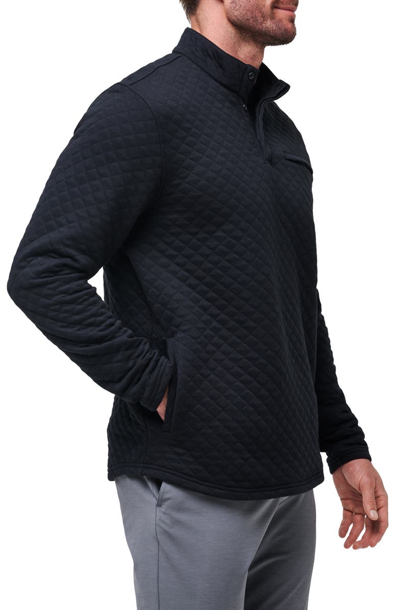 TravisMathew Transatlantic Quilted Henley Pullover, Alternate, color, Black