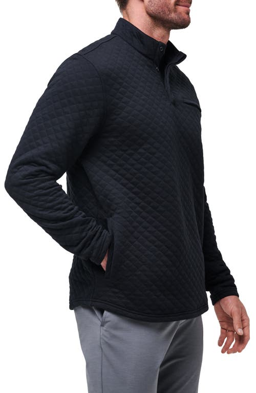 Travismathew Transatlantic Quilted Henley Pullover In Black