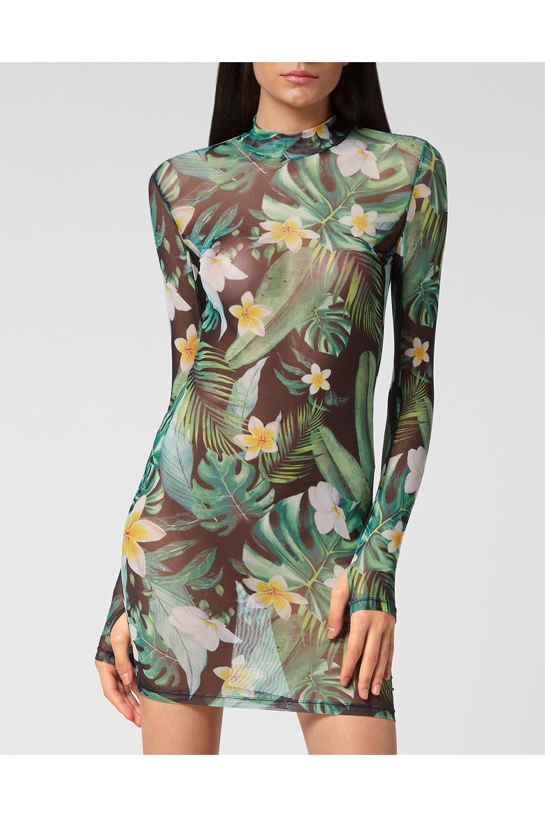 Mini Dress Hawaii Women, Main, color, green