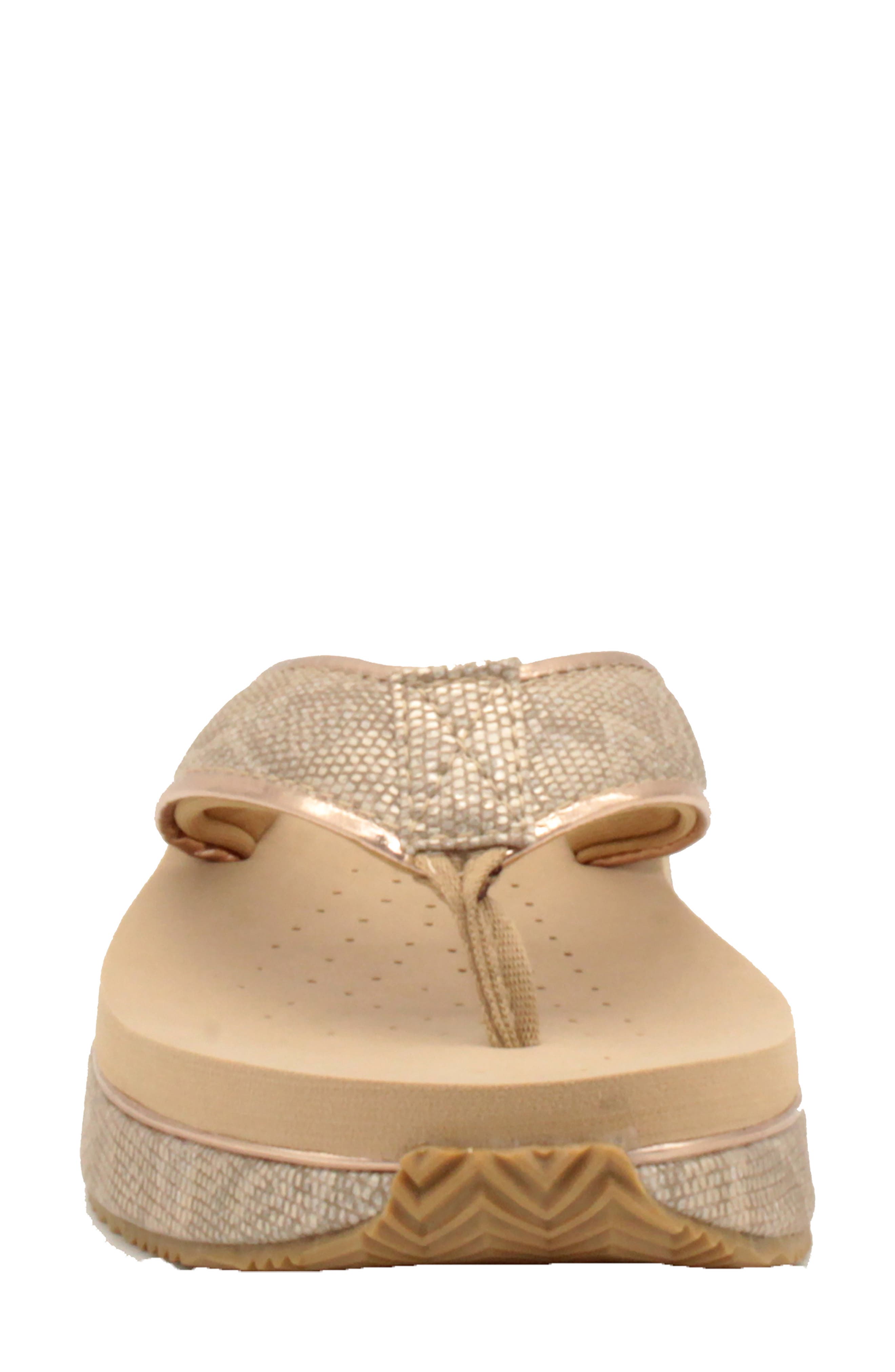 Volatile Neville Platform Flip Flop, Alternate, color, Champagne Faux Leather