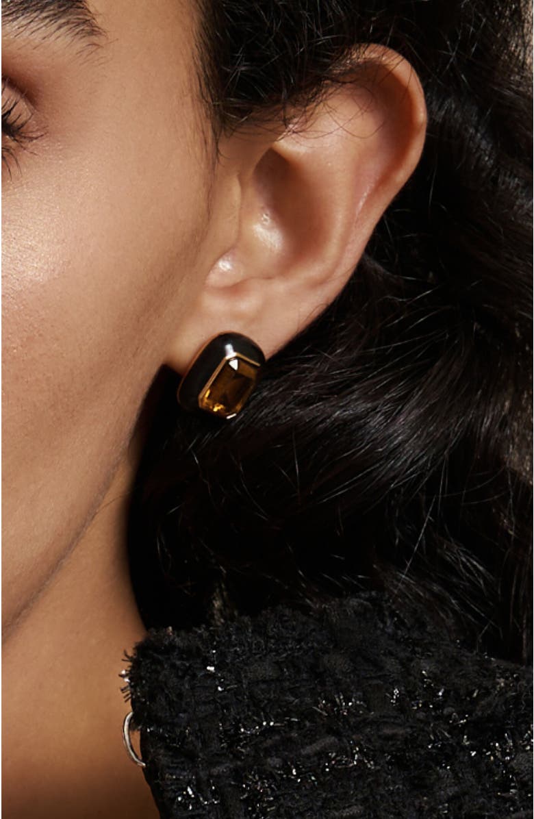 RC RETRO CHIC Roman Night Ear Studs, Alternate, color, Brown & Black