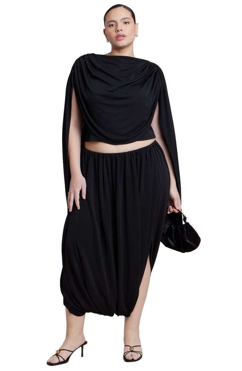 ELOQUII Super Draped Pant, Main, color, Black Onyx