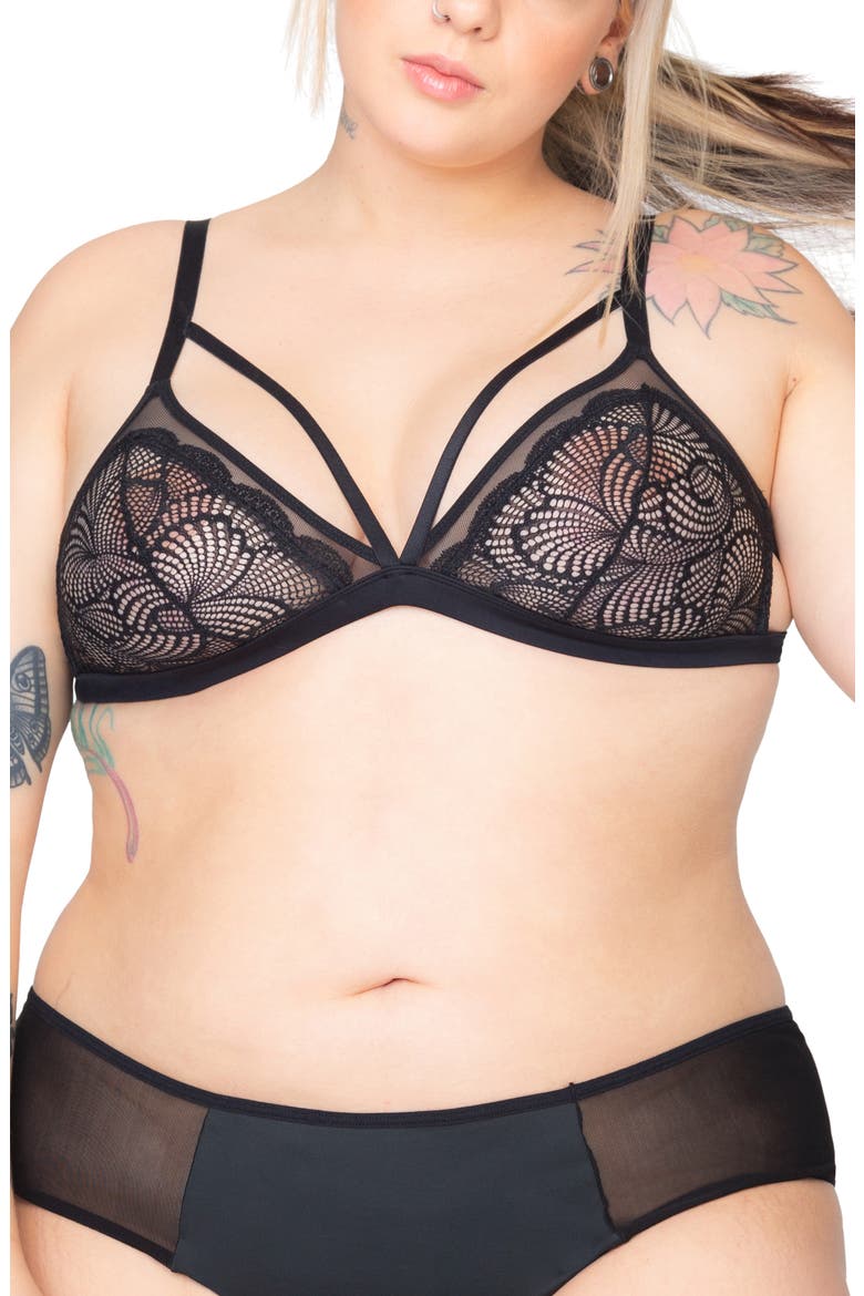 Gina Cutout Bralette, Alternate, color, BLACK