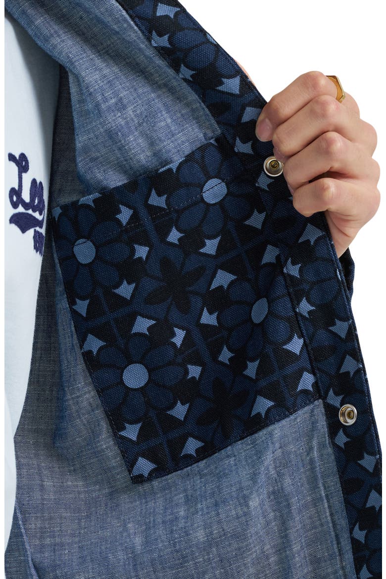 Floral Print Denim Jacket, Alternate, color, GEO PRINT
