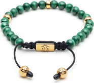 Nialaya Malachite Gold Beaded Bracelet