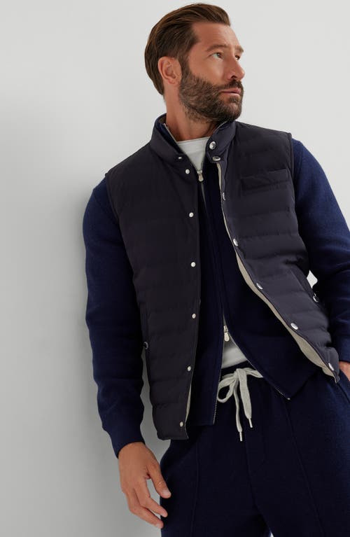 Brunello Cucinelli Quilted High Neck Sleeveless Jacket In Blue