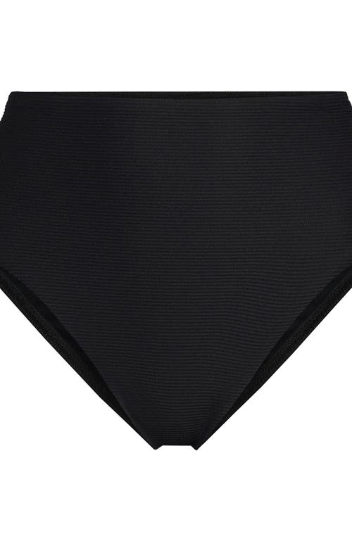 LANDS' END LANDS' END RIBBED SMOOTHING HIGH WAISTED BIKINI BOTTOMS 