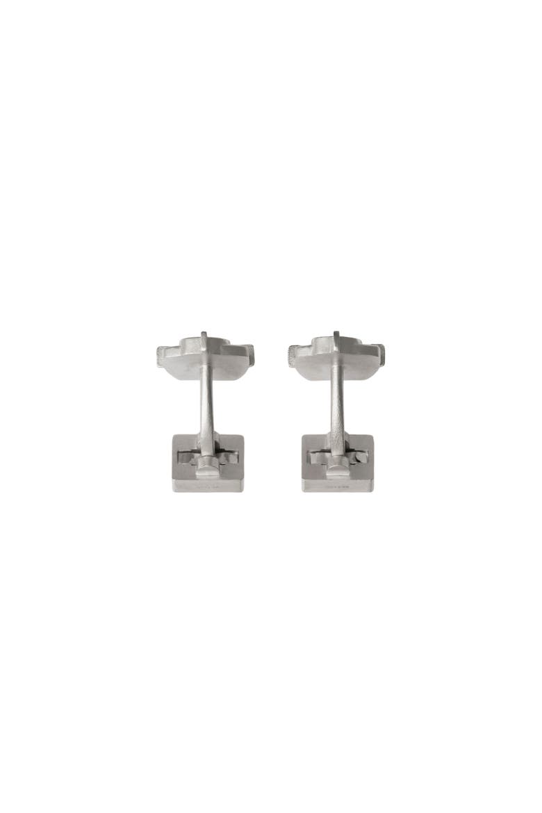 B Charm Cufflinks, Alternate, color, Silver