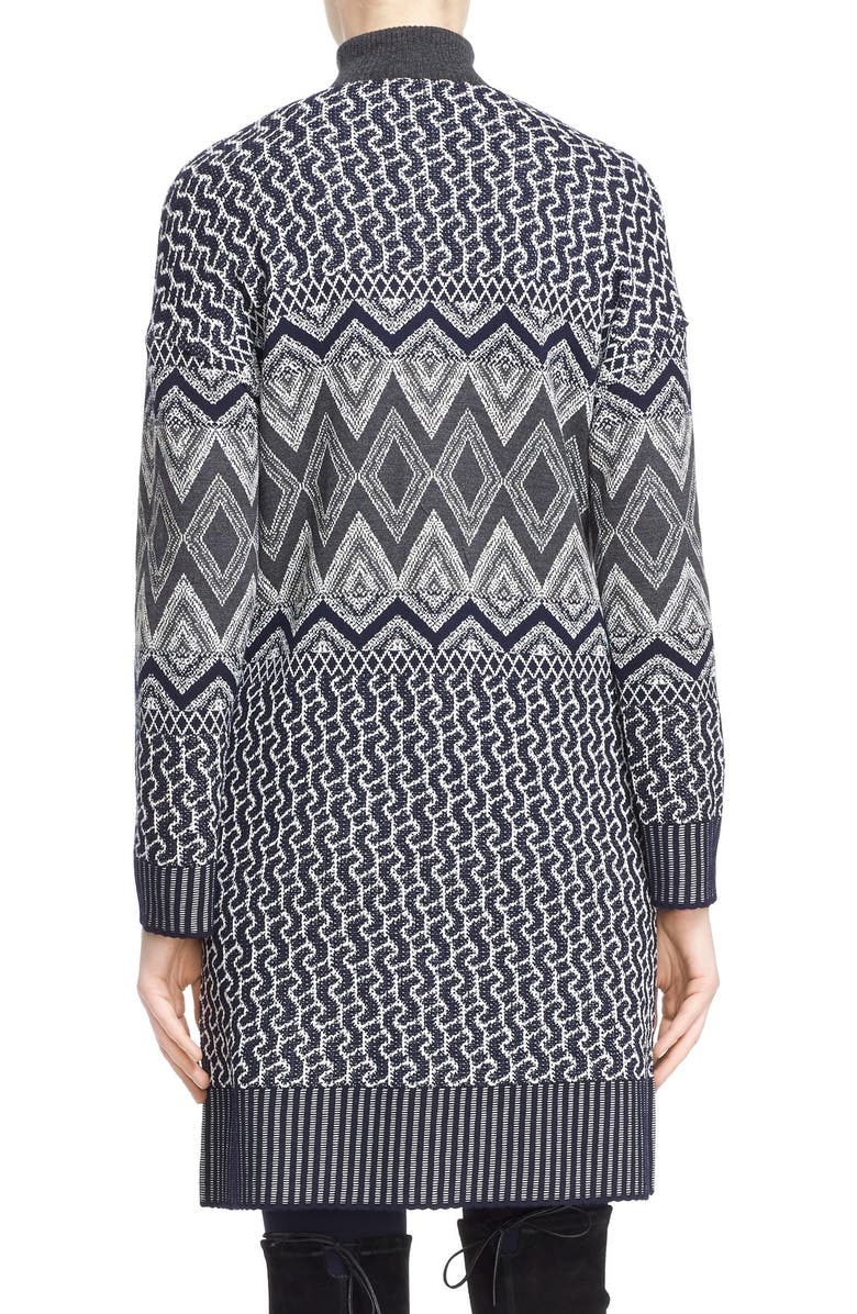 St. John Collection Diamond Knit Wool Blend Topper, Alternate, color, 