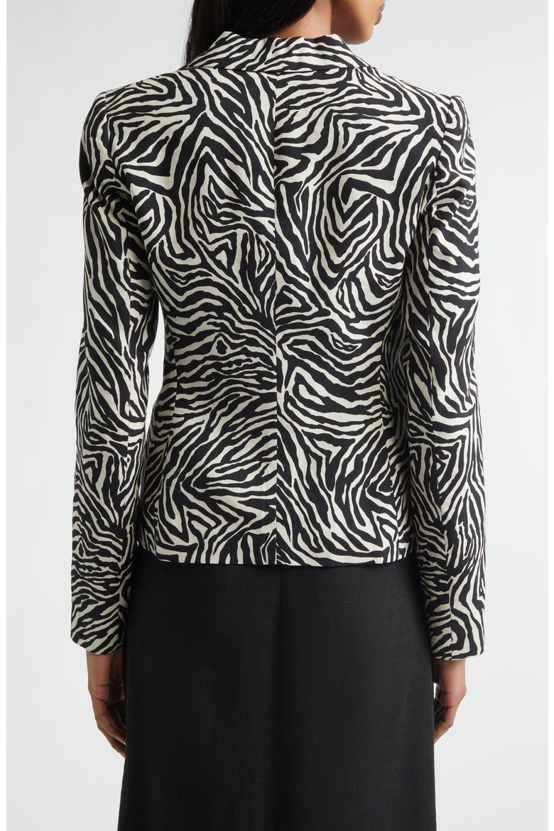 Ernestine Zebra Print Blazer, Alternate, color, BLACK/ LINEN