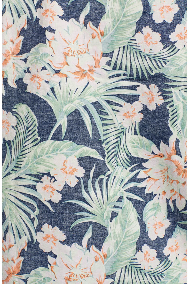 The Resort Wear Floral Short Sleeve Button-Down Shirt, Alternate, color, NAVY