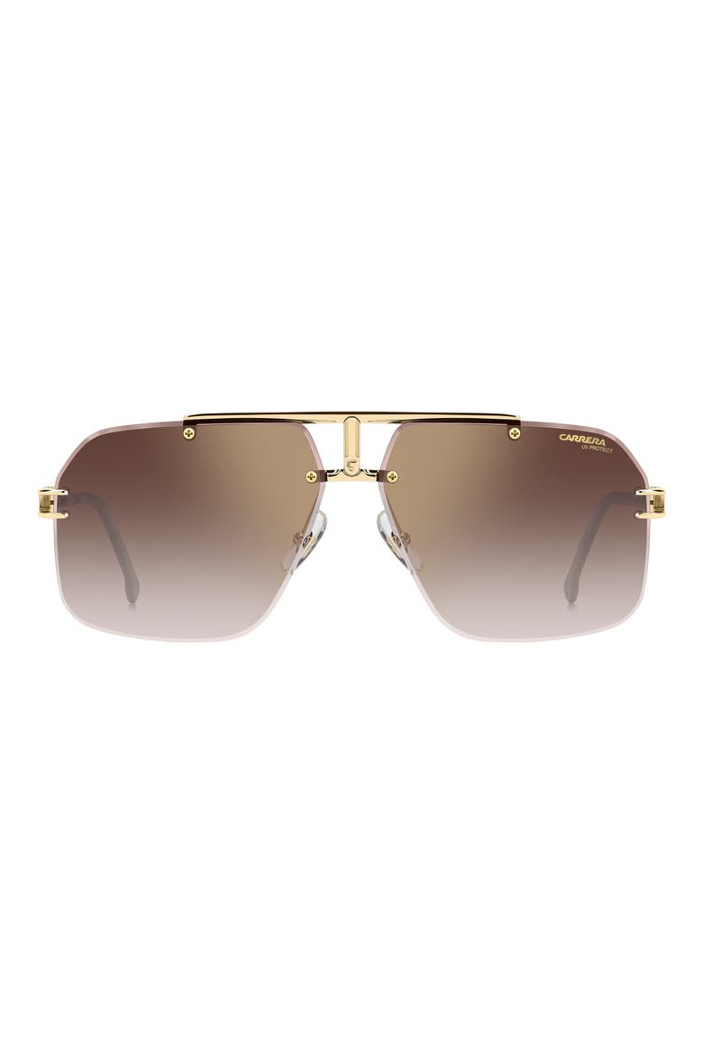 Carrera 63mm Oversize Gradient Square Sunglasses, Main, color, GOLD IVORY / GOLD BURGUNDY